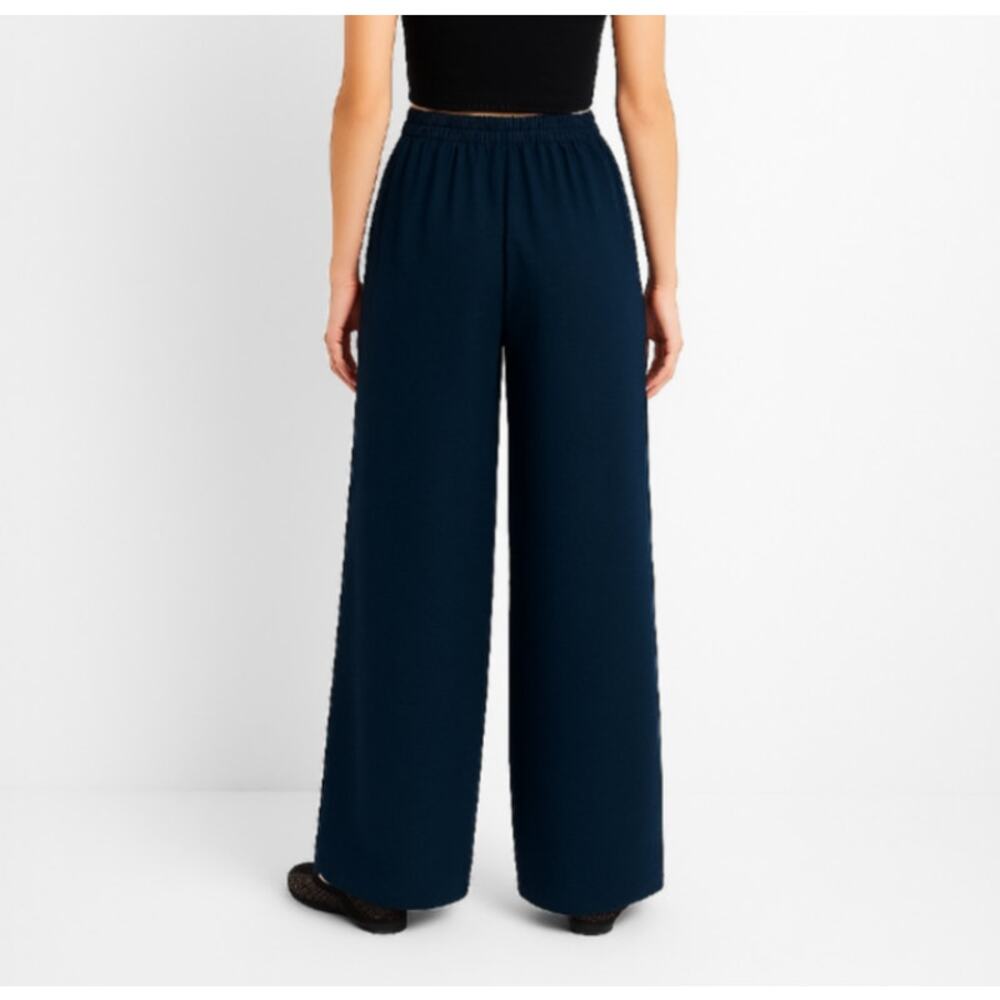 A272 • Deep Navy Wide-Leg Pleated Trousers - Picture 2 of 6